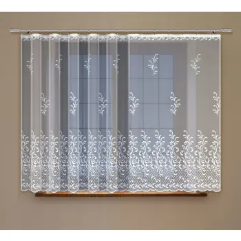 BIAŁA FIRANKA ŻAKARDOWA METRAŻOWA 33328 WYS.120CM