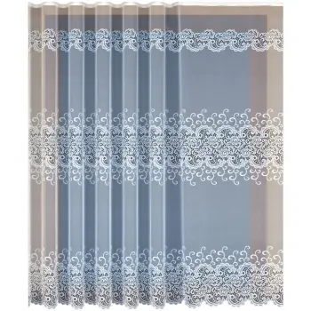 BIAŁA FIRANKA ŻAKARDOWA METRAŻOWA 32784 WYS.130CM