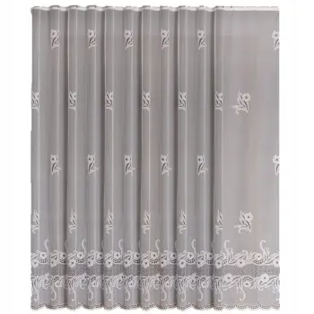 BIAŁA FIRANKA ŻAKARDOWA METRAŻOWA 32489 WYS.140CM