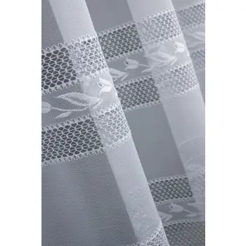 BIAŁA FIRANKA ŻAKARDOWA METRAŻOWA 31589 WYS.130CM