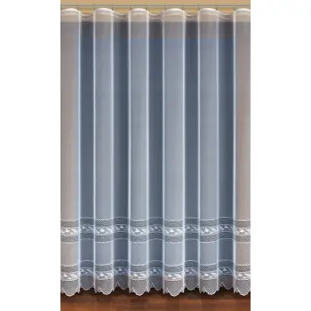 BIAŁA FIRANKA ŻAKARDOWA METRAŻOWA 31589 WYS.130CM