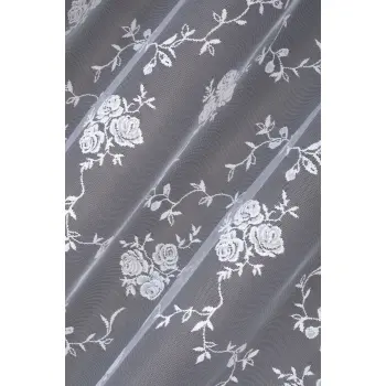 BIAŁA FIRANKA ŻAKARDOWA METRAŻOWA WYS.160CM Outlet RÓŻE