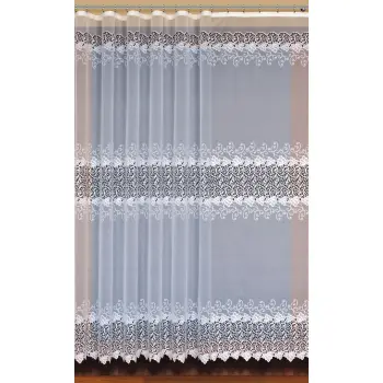 BIAŁA FIRANKA ŻAKARDOWA METRAŻOWA 31115 WYS.125CM