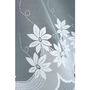 BIAŁA FIRANKA ŻAKARDOWA METRAŻOWA 30441 WYS.130CM