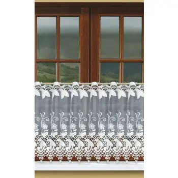 BIAŁA FIRANKA ŻAKARDOWA METRAŻOWA 30252 WYS.120CM