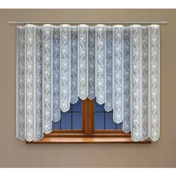BIAŁA FIRANKA ŻAKARDOWA Z TAŚMĄ 140x310cm
