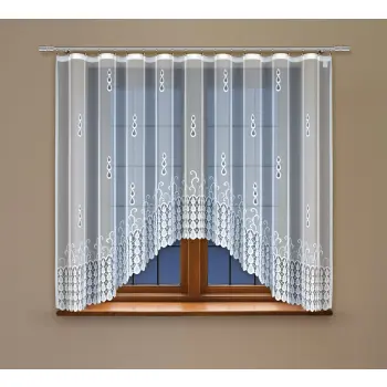 BIAŁA FIRANKA ŻAKARDOWA Z TAŚMĄ 24746 160x300CM