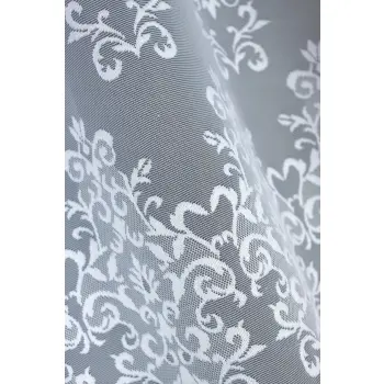Firanka biała żakardowa z taśmą 160x300cm
