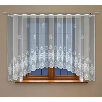 Firanka biała żakardowa z taśmą 160x300cm