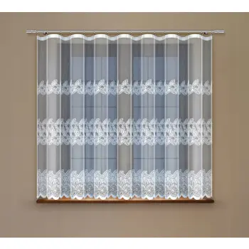 BIAŁA FIRANKA ŻAKARDOWA Z TAŚMĄ 24559 160x300CM