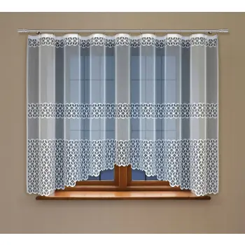 BIAŁA FIRANKA ŻAKARDOWA Z TAŚMĄ 23856 120x400CM