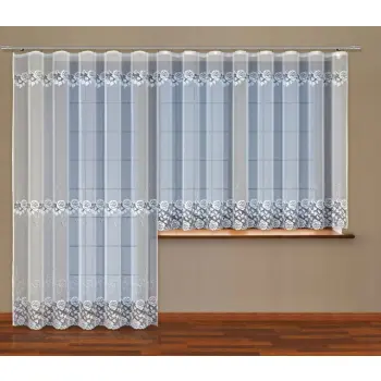 BIAŁA FIRANKA ŻAKARDOWA Z TAŚMĄ 160x400CM
