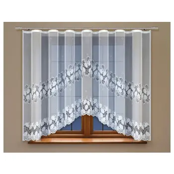 BIAŁA FIRANKA ŻAKARDOWA Z TAŚMĄ 23082 160x400CM