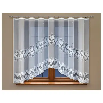 BIAŁA FIRANKA ŻAKARDOWA Z TAŚMĄ 23082 135x300CM