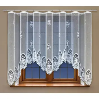 BIAŁA FIRANKA ŻAKARDOWA Z TAŚMĄ 160x300cm