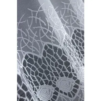 Firanka biała z taśmą żakardowa 160x300cm