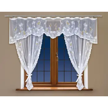 KOMPLET ŻAKARD Z TAŚMĄ 65x300cm 2sztuki 160x140cm kolorowa