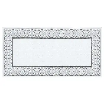 OBRUS BIEŻNIK ŻAKARD PROSTOKĄT BIAŁY 60x120 120x60