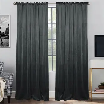 ZASŁONA WELWETOWA Z TAŚMĄ SZARA 270x135CM L370-25