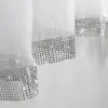 Firana woalowa z cyrkoniami 150x400cm biała L236