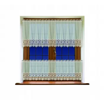 Firana lambrekin haftowany krem wys.60cm
