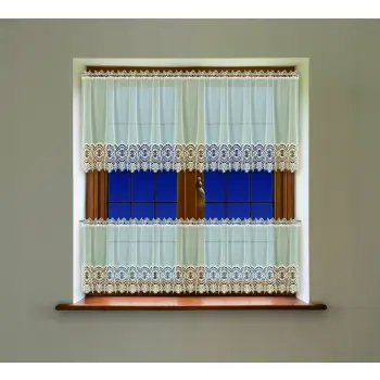 Firana lambrekin haftowany krem wys.60cm