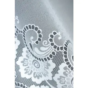 Biała firanka z taśmą żakard 160x500