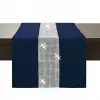 Bieżnik z cyrkoniami w kolorze grantowym 40x140cm