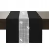 Bieżnik z cyrkoniami w kolorze grantowym 40x140cm