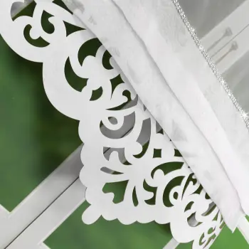 Panel dekoracyjny z cyrkoniami i ażurem biały L443