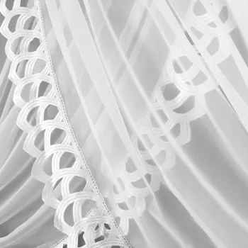Firana woalowa z gipiurą 12cm biała 250x400cm