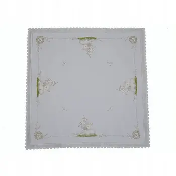 Serwetka wielkanocna 45x95cm biała srebrna outlet