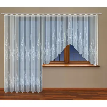 Komplet firana biała taśma 160x300+250x200cm