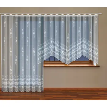 Komplet firana 160x300 + 250x200cm biała żakard
