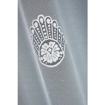 Firana metraż wys.150cm żakardowa biała outlet