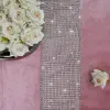 Bieżnik z cyrkoniami w kolorze różowym 40x140cm