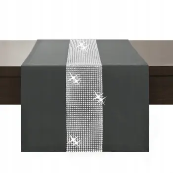 Bieżnik z cyrkoniami w kolorze różowym 40x140cm