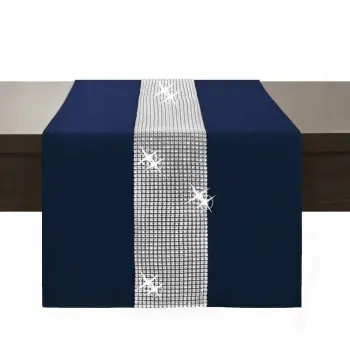 Bieżnik z cyrkoniami w kolorze różowym 40x140cm