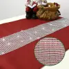 Bieżnik z cyrkoniami w kolorze zielonym 40x140cm