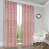 Zasłona pudrowy róż kwiaty 250x145 Len-YH
