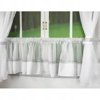 Firana gotowa biała zazdrostki komplet 160x400