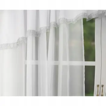 Firana gotowa biała zazdrostki komplet 160x400