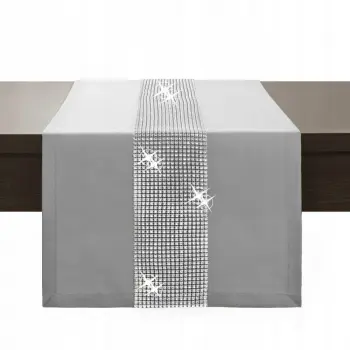 Bieżnik z cyrkoniami szary cyrkonie 40x140cm