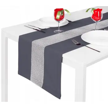 Bieżnik z cyrkoniami szary cyrkonie 40x140cm