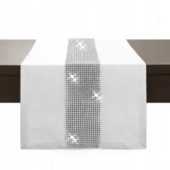 Bieżnik z cyrkoniami szary cyrkonie 40x140cm