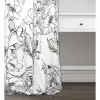Zasłona boho kwiaty biała czarna 250x145cm