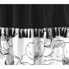 Zasłona boho kwiaty biała czarna 250x145cm