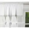 Firana biała woal falbany cyrkonie taśma 250x145cm