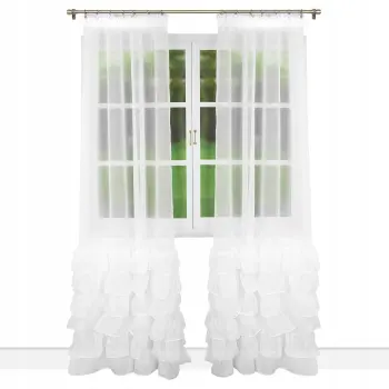 Firana woal biała DOLLY falbany 250x145cm L395i