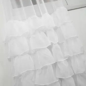 Firana woal biała DOLLY falbany 250x145cm L395i